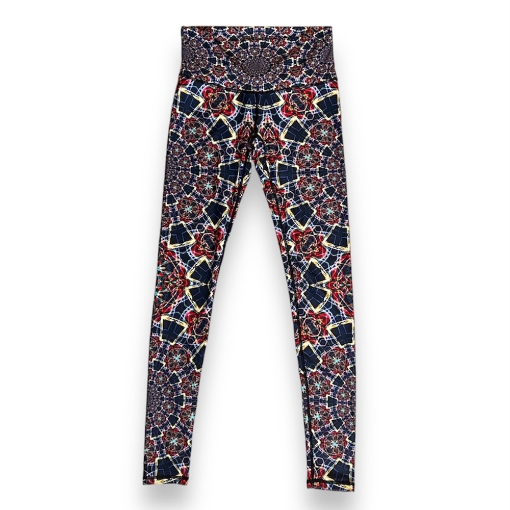 Wolven Threads Moonlight Mandala High Rise Leggings M/Medium Blue Boho Print